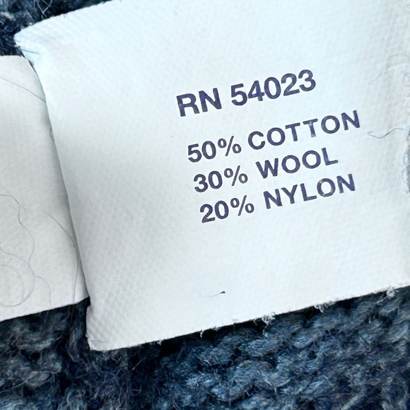 Gap Men’s 1/4 Zip Blue Wool Blend Cardigan Sweater Size L Preppy Classic - Picture 7 of 10